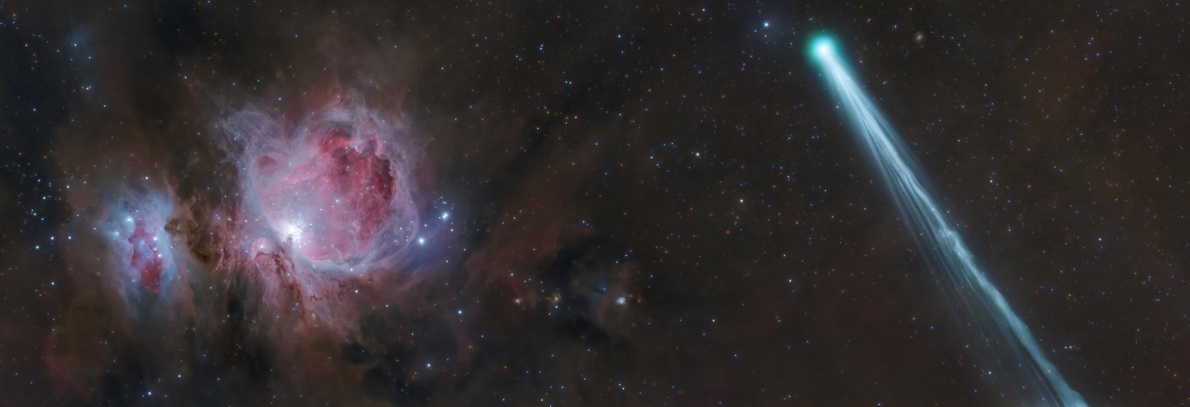 The Conjunction of Comet R3 PanSTARRS and the Orion Nebula